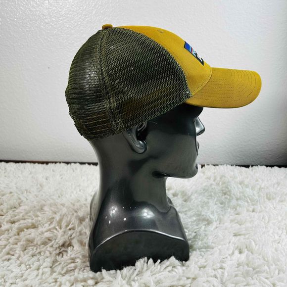 Patagonia Unisex Trucker Cap Adjustable Logo Embroidery Curved Brim Blue Yellow - Picture 5 of 7